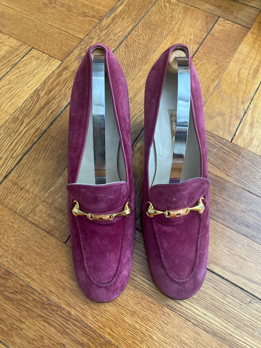 Fuchsia Suede Vintage Gucci with Horsebit
